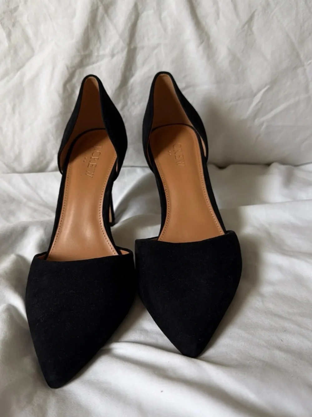 J. Crew Black Pointed-Toe D'Orsay High Heels